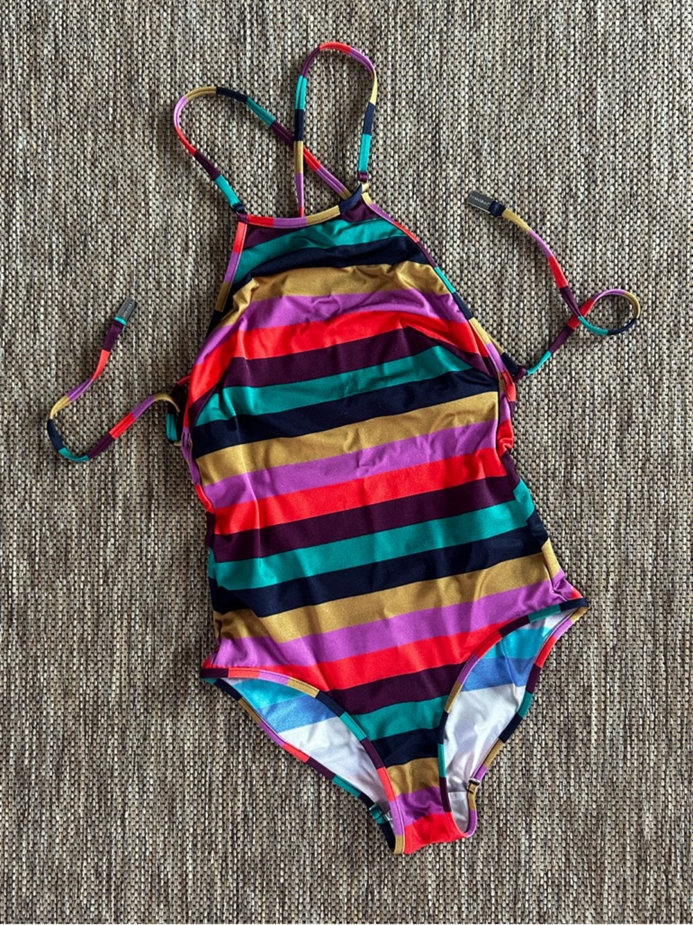 Zimmerman strappy striped one piece swim suit | size 0 xs